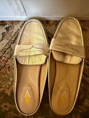 Volatile Metallic Gold Slip-On Mules